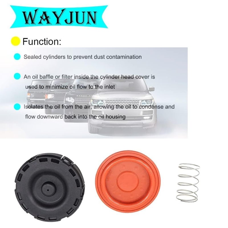 WayJun PCV Vavle Cover with Membrane kit (1 Pcs) Compatible with LR4 Range Rover & Sport Jaguar XF XJ XK 3.0L 5.0L LR041443 - Image 3